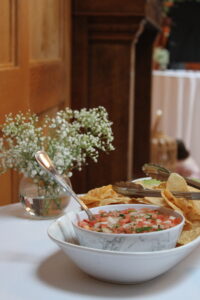 Chips and dip on a table